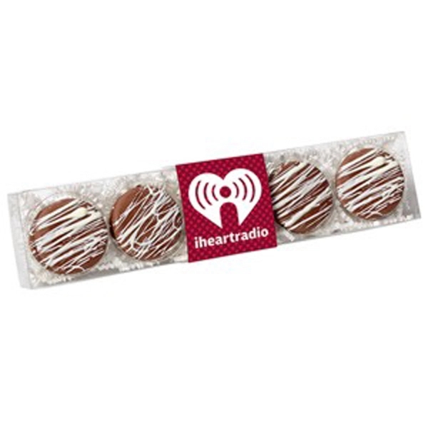 Five pack of chocolate covered Oreos® featuring a chocolate drizzle.... from ASI 71685 Midnite Snax®