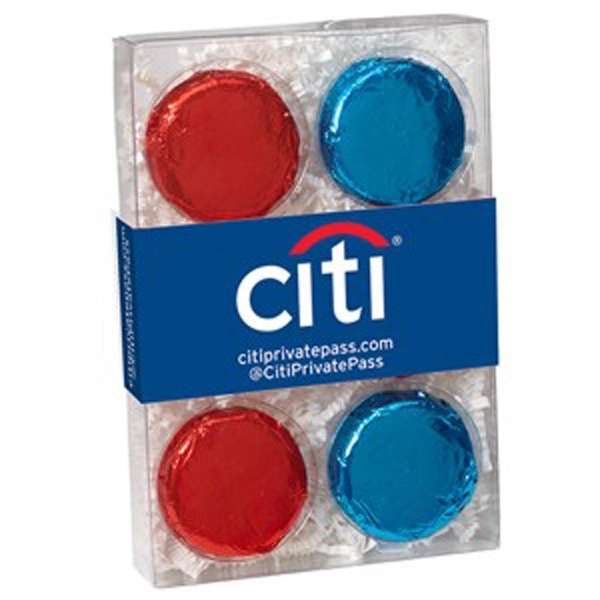 Six pack of chocolate covered Oreos® wrapped in colored foil with... from ASI 71685 Midnite Snax®