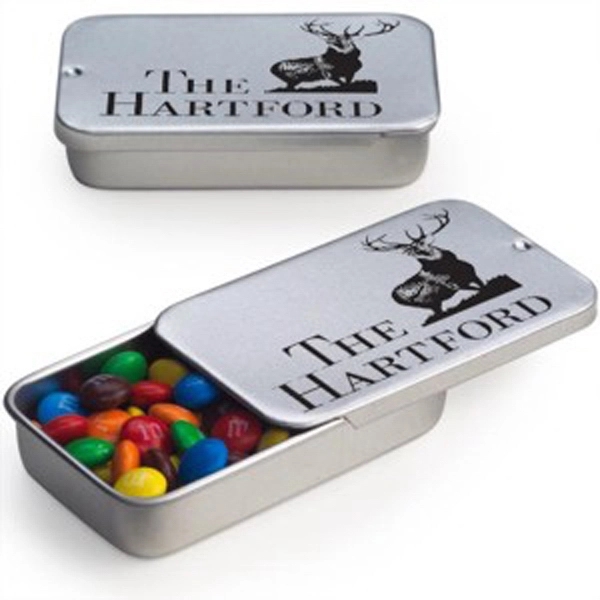 Customizable slide tin that measures 2.75" x 1.625" x .5" and... from ASI 71685 Midnite Snax®