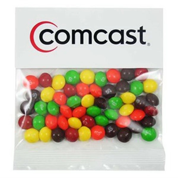 Customizable clear header bag filled with Skittles® candies, 2 oz.... from ASI 71685 Midnite Snax®