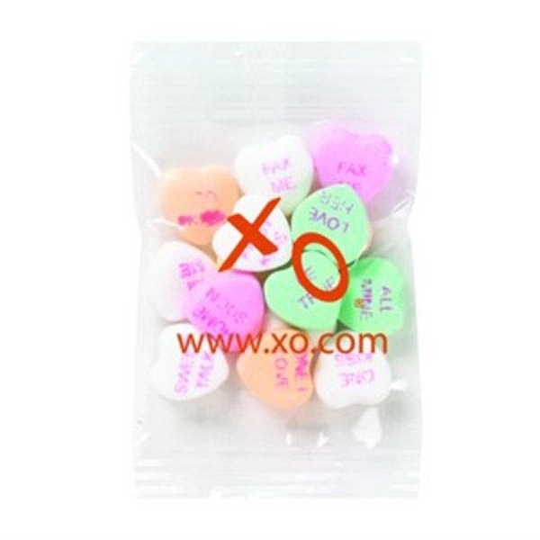 Clear cellophane bag filled with conversation hearts... from ASI 71685 Midnite Snax®