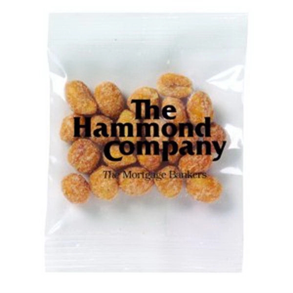 Clear cellophane bag filled with dry roasted peanuts... from ASI 71685 Midnite Snax®