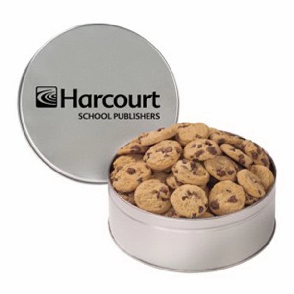 Medium sized snack tin filled with gourmet mini chocolate chip cookies... from ASI 71685 Midnite Snax®