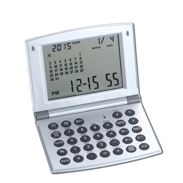 Matte silver, alarm clock features world time, calculator, calendar and more... from ASI 73010 Natico Originals Inc / Natico Originals