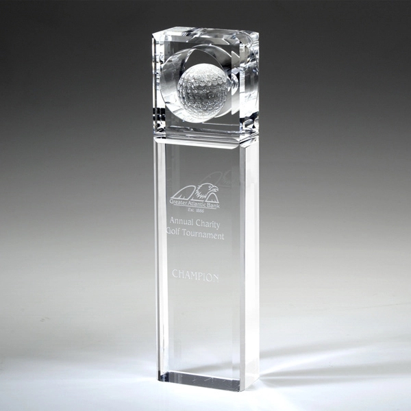 Awards- Absolute Golf Trophy optical crystal award/trophy.... from ASI 41511 Brainchild USA Inc / BrainChild Gift Club