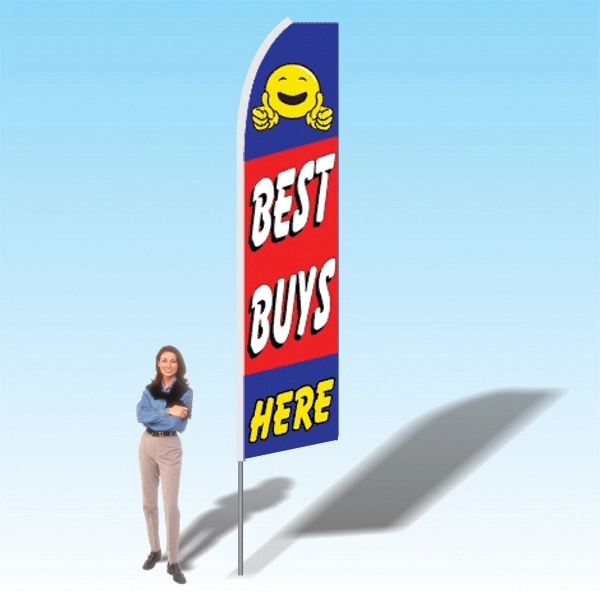 Advertising banner flag package with 15 foot pole, printed flag and... from ASI 30442 Above & Beyond Advertising Products / PromoAdLine