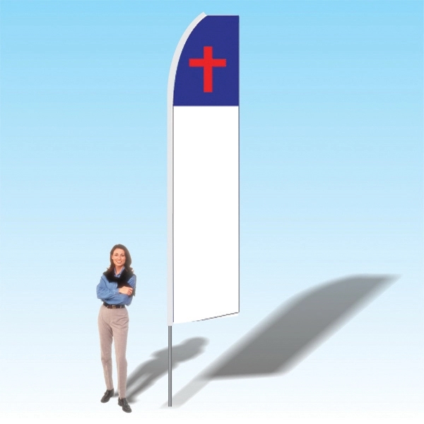 Advertising banner flag package with 15 foot pole, Christian themed printed... from ASI 30442 Above & Beyond Advertising Products / PromoAdLine