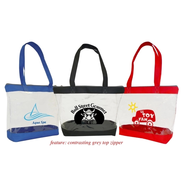 16" x 12" x 4" clear PVC stadium tote with zipper... from ASI 37980 Bagworld