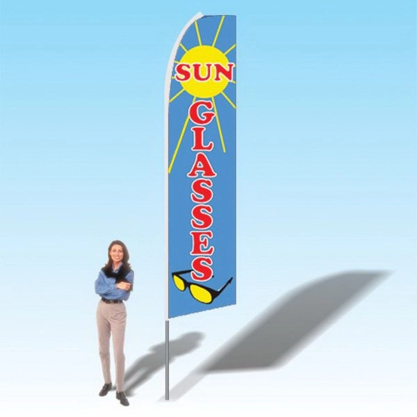Advertising banner flag package with 15 foot pole, sunglasses themed printed... from ASI 30442 Above & Beyond Advertising Products / PromoAdLine