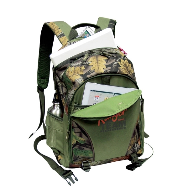 Camouflage back pack with computer sleeve for up to 15" laptop.... from ASI 57702 GoodHopeBags, Inc.