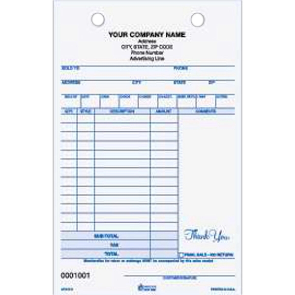 Register form for apparel with multiple parts, 5 1/2" x 8... from ASI 52493 Ennis Inc