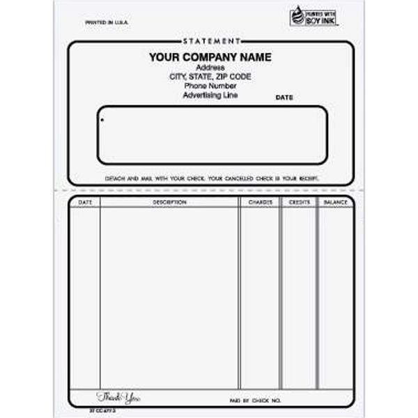 Two part carbonless statement, 5 2/3" x 7".... from ASI 52493 Ennis Inc