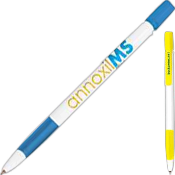 White barrel medium ballpoint grip pen.... from ASI 52493 Ennis Inc