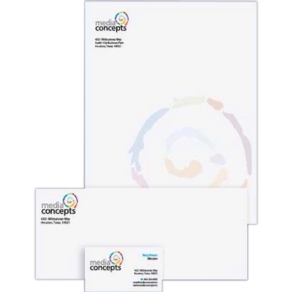 Full-color business stationery package, white accent opaque paper.... from ASI 52493 Ennis Inc