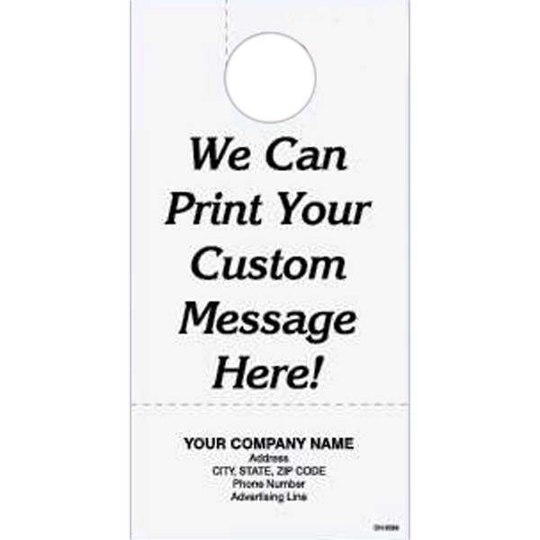 Custom one part door hanger with detachable business card.... from ASI 52493 Ennis Inc