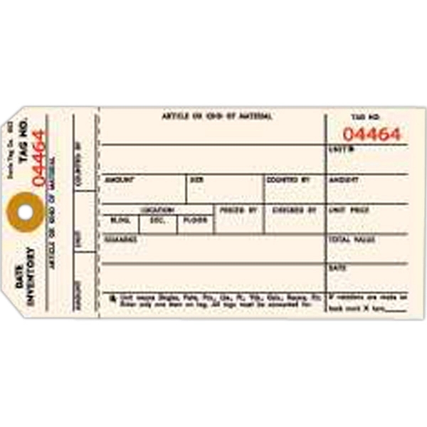 Manila pre-strung numbered inventory tag, blank.... from ASI 52493 Ennis Inc