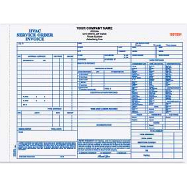 Carbonless heating, ventilation and air conditioning form.... from ASI 52493 Ennis Inc