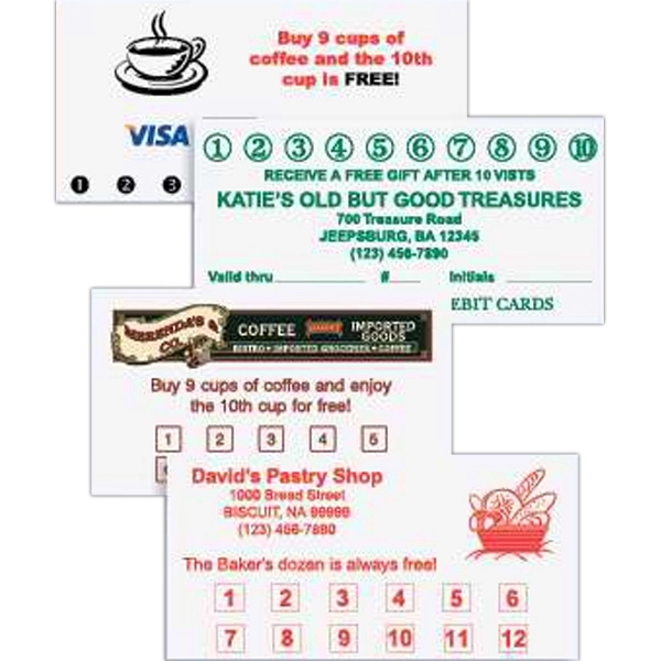 Punch card printed on 65 lb, white accent opaque card stock.... from ASI 52493 Ennis Inc