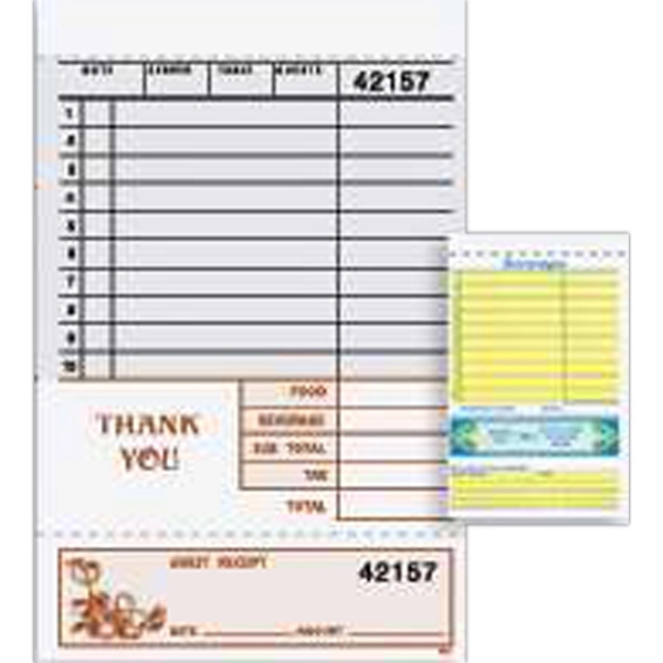 Restaurant Guest check with backer, 4 1/4" x 6 1/2", blank.... from ASI 52493 Ennis Inc
