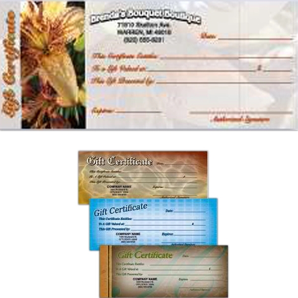 4-Color gift certificates.... from ASI 52493 Ennis Inc