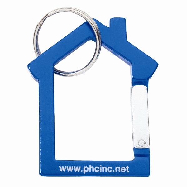 Metal house shape carabiner, includes split ring,  1 1/2" x... from ASI 52710 Lincoln Line / Lincoln Line