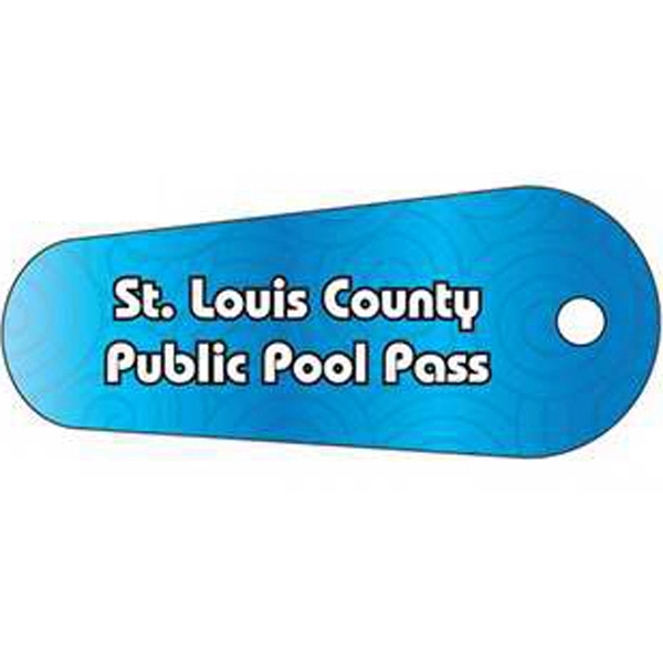 Reverse tear drop key tag produced in 30 mil thickness.... from ASI 75629 PSI Plastic Graphics / Plastic Graphics PSI