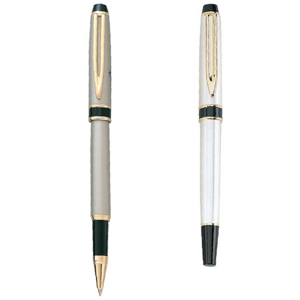 Solid brass rollerball pen with gold accents... from ASI 40544 Binaco / Binaline