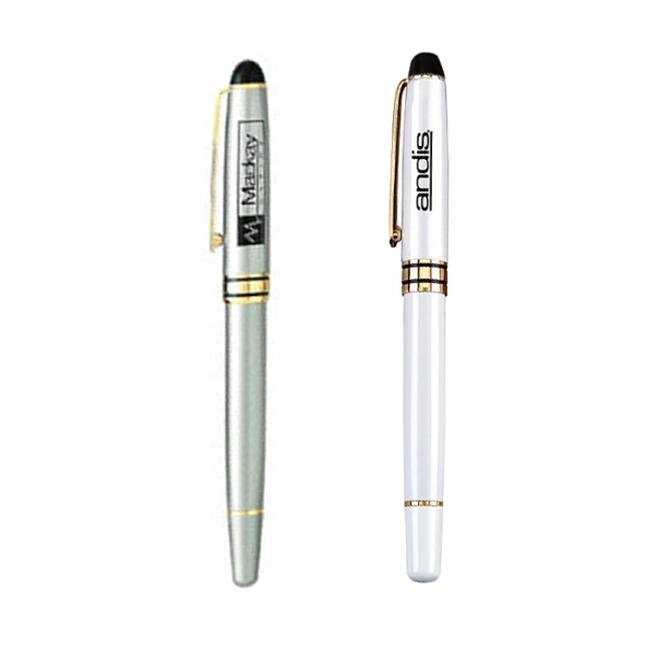 Solid brass cap and barrel with twist-action cap-off roller ball pen.... from ASI 40544 Binaco / Binaline