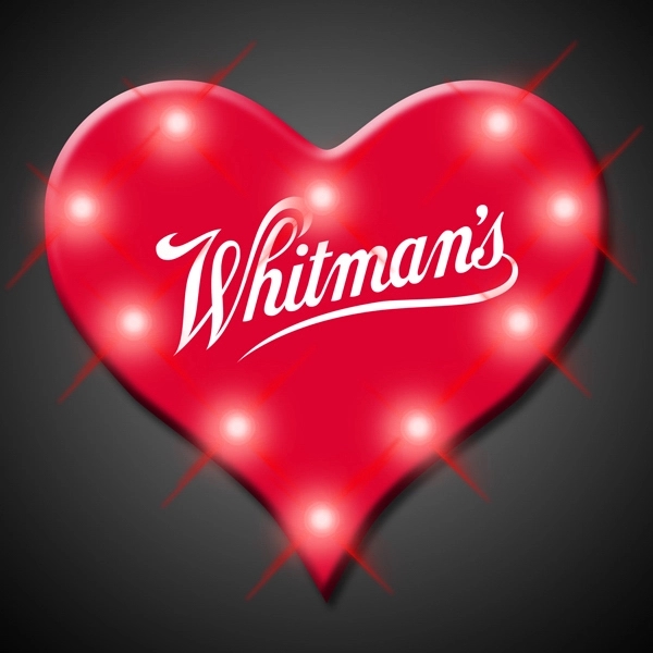 Blank or Imprinted. Perfect 10 heart blinking light pin with military... from ASI 34194 ALightPromos / Alight Promotional Products