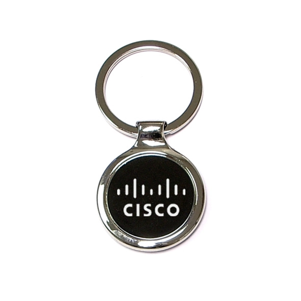 Round shape chrome metal key holder... from ASI 74585 Nu Promo International / Nu Promo Line