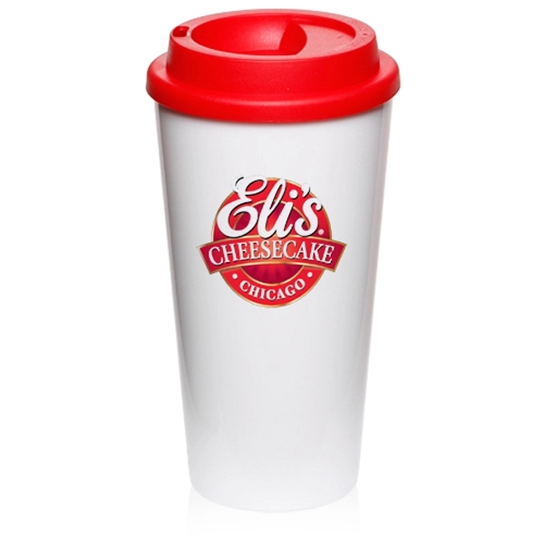 16 oz. double walled plastic tumbler with screw-on lid.... from ASI 39552 BEL Promo