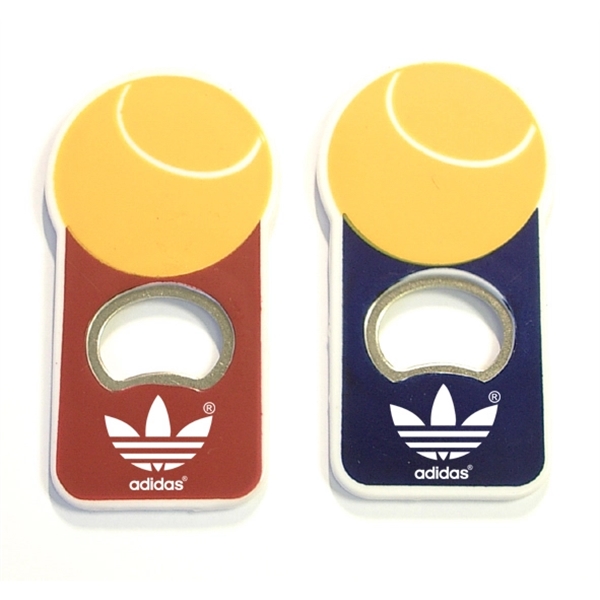 Tennis ball shape magnetic bottle opener... from ASI 74585 Nu Promo International / Nu Promo Line