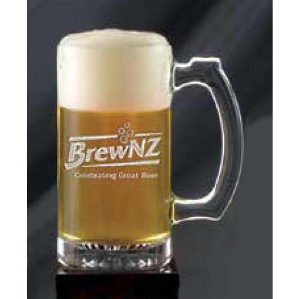 12.5 oz. glass mug with sturdy handle and flat top for... from ASI 71920 Moderne Glass Company Inc / Glass America®