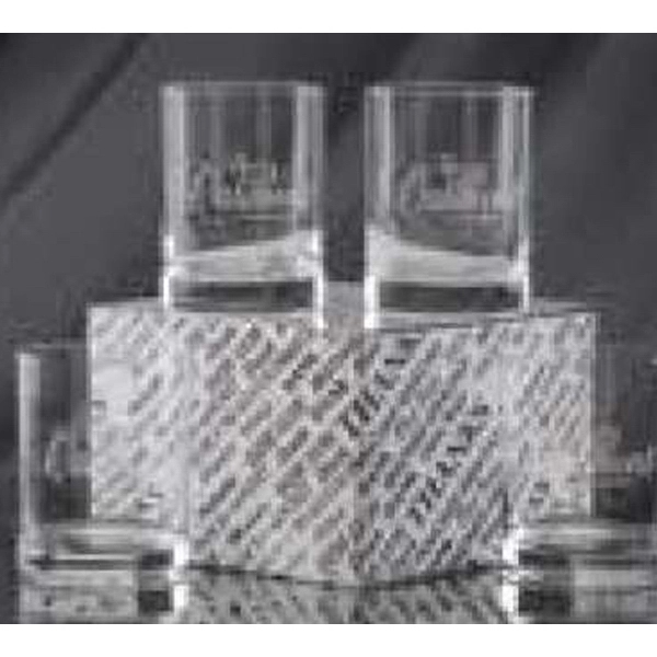Set of four, 14 oz. double old fashioned glasses with a... from ASI 71920 Moderne Glass Company Inc / Glass America®
