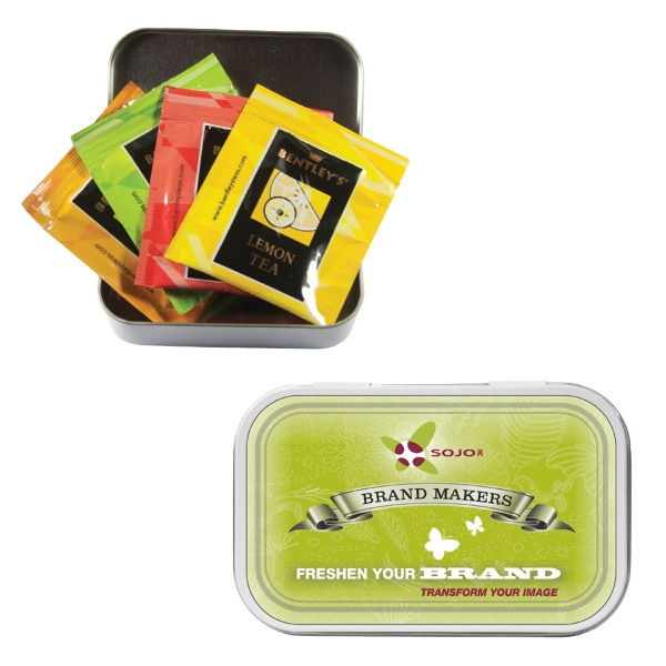 Tea Bags in compact tea tin.... from ASI 61125 Hit Promotional Products / Admints & Zagabor