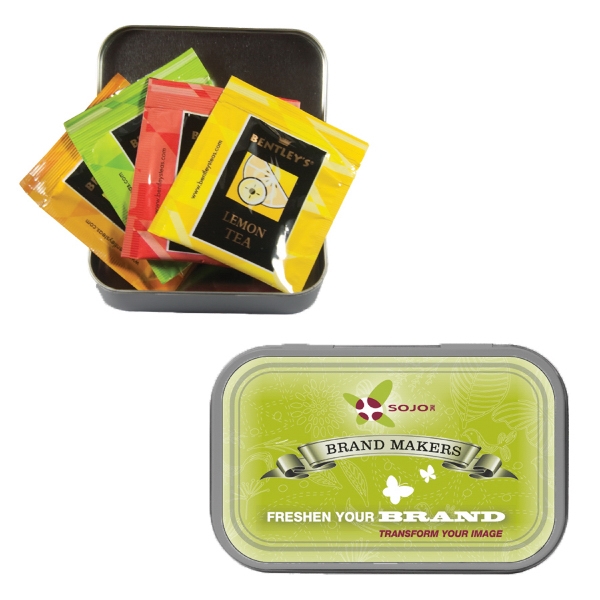 Tea Bags in compact tea tin.... from ASI 61125 Hit Promotional Products / Admints & Zagabor