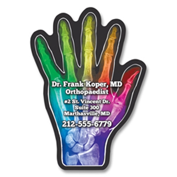 3.38" x 2.25" hand shaped magnet featuring four color process customization.... from ASI 68507 The Magnet Group / Magnet LLC™