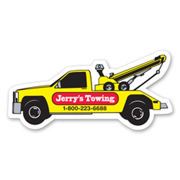 3.63" x 1.75" tow truck shaped magnet featuring four color process... from ASI 68507 The Magnet Group / Magnet LLC™