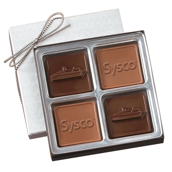 Custom chocolate squares gift box, 2 1/2 oz.... from ASI 44900 NC Custom (CI/Lanco) / Lanco