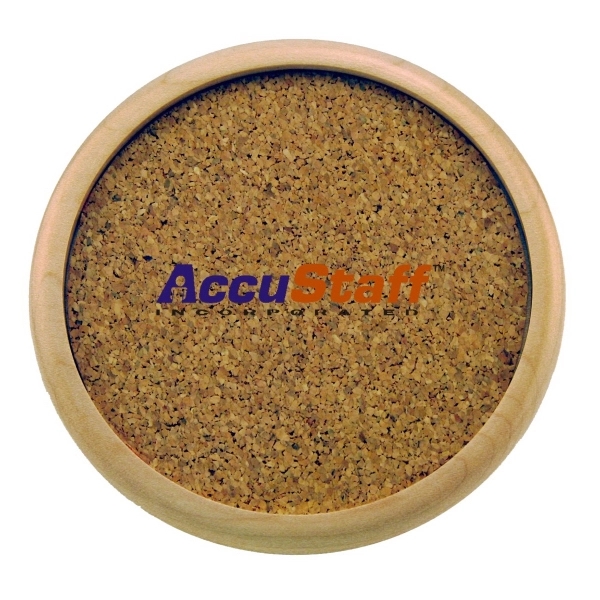 Round wood coaster with cork... from ASI 88156 Solid Dimensions Inc / Solid Dimensions Line