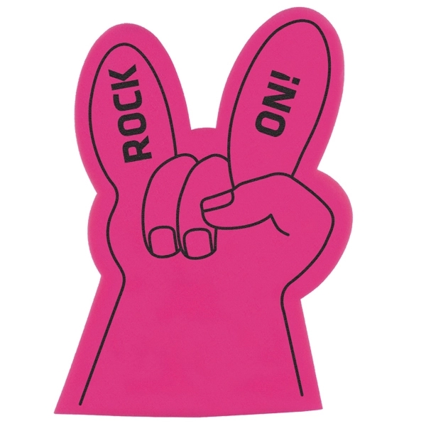Open cell foam rock on / horn hand shape cheering novelty.... from ASI 54886 Foamworx / FoamWorx