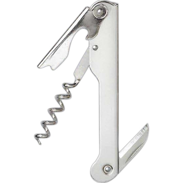 Traditional waiter's corkscrew that's nickel-plated with a straight blade; made in... from ASI 55450 Franmara Inc
