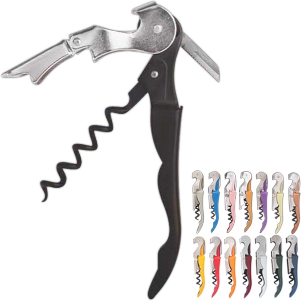 Waiter's corkscrew that features a contoured steel handle and a serrated... from ASI 55450 Franmara Inc