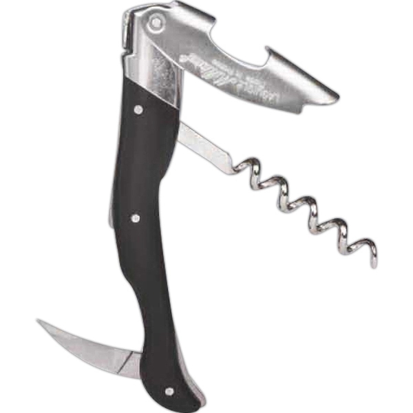 Waiter's corkscrew that features a black horn ABS handle.... from ASI 55450 Franmara Inc