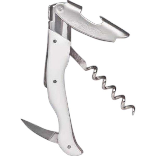 Waiter's corkscrew that features a white horn ABS handle.... from ASI 55450 Franmara Inc