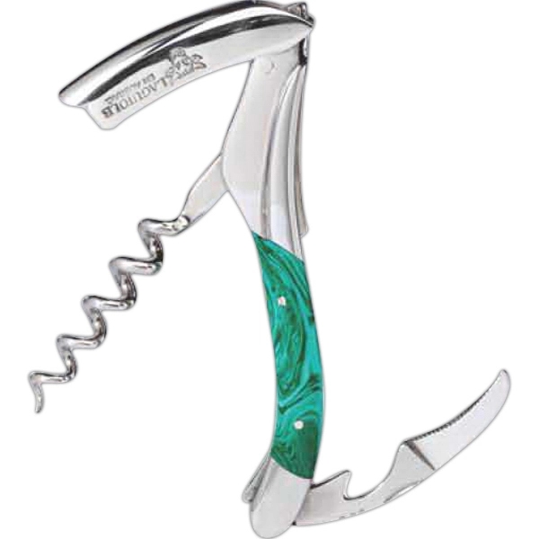 Waiter's corkscrew that features a green malachite handle.... from ASI 55450 Franmara Inc