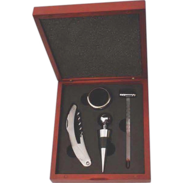 Celebration wine set with corkscrew knife, wine collar, thermometer and stopper... from ASI 55450 Franmara Inc