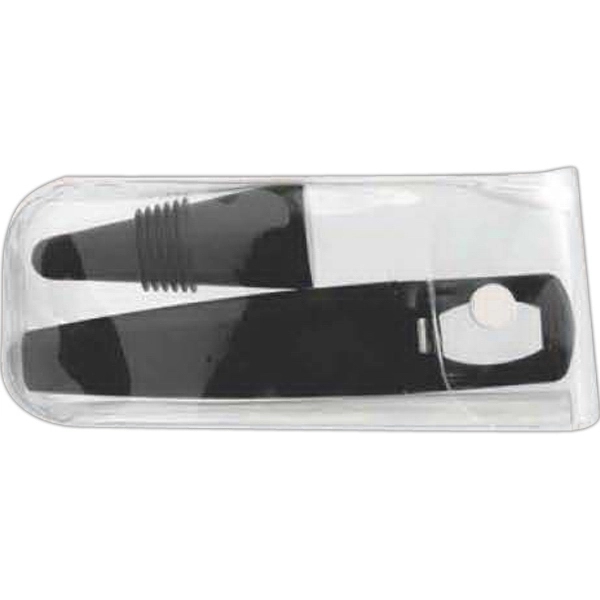 Wine kit that consists of a corkscrew and flex-sealed bottle stopper,... from ASI 55450 Franmara Inc