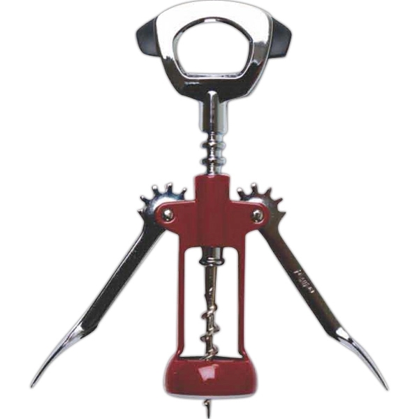 Wing corkscrew that's chrome-plated and features an Auger worm and enameled... from ASI 55450 Franmara Inc