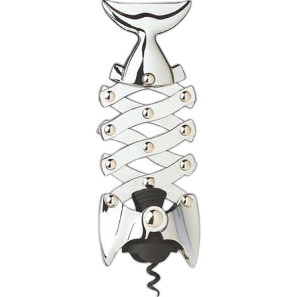 Customizable 6" chrome-plated fish-shaped corkscrew with three size settlings for all... from ASI 55450 Franmara Inc